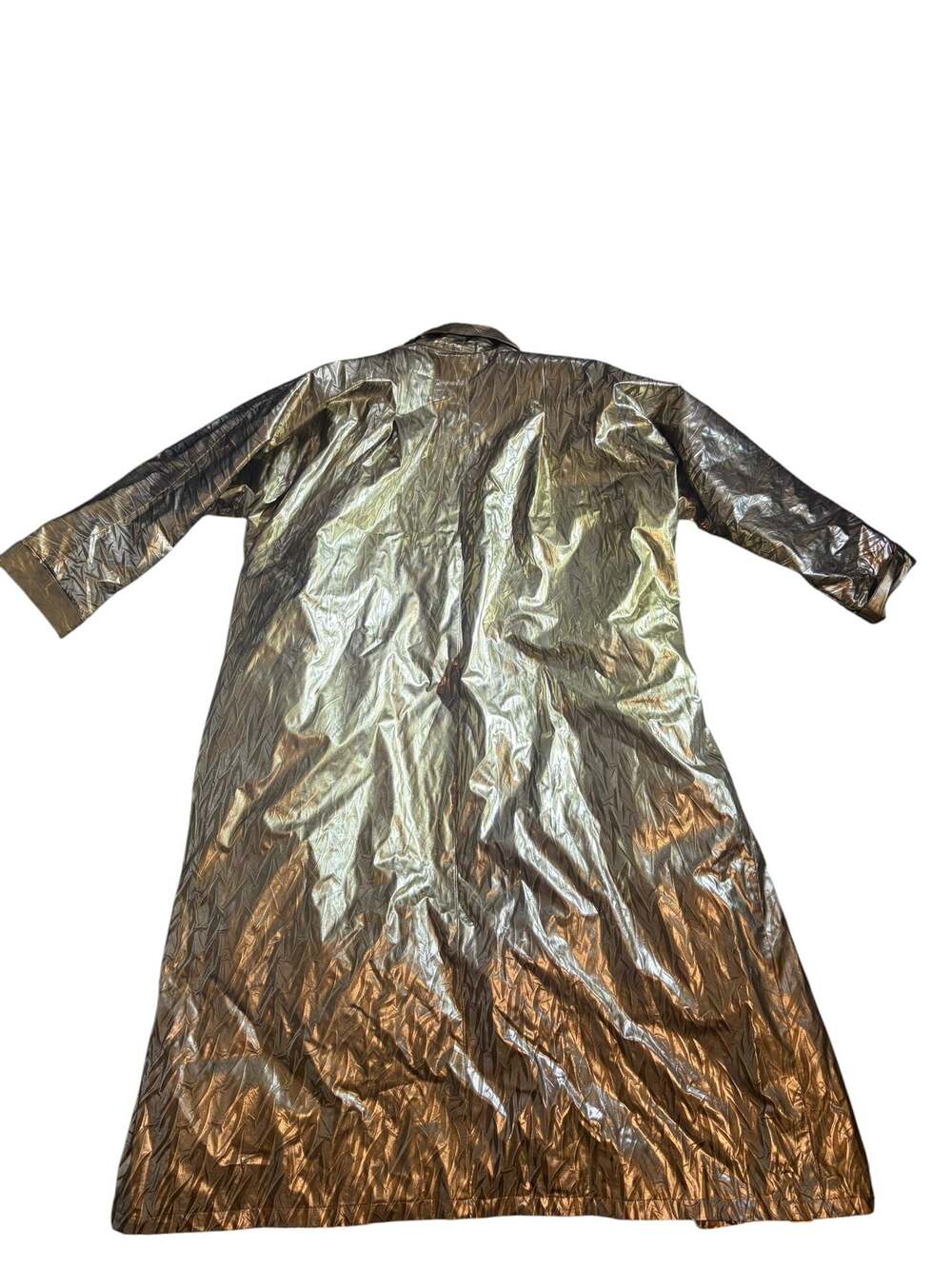 Paris Custom Tailor Ardmore Penna Vintage Metallic Gold Trench Coat - Picture 2 of 3